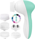 Face Scrubber | Facial Cleansing Brush Exfoliator Skin Care Products Beauty Products Powered Electric Wash Exfoliating Spin Cleanser Cleaning Scrub Including 7 Heads (Opal) | Skin Care Cleanser Wash Women Girls Electric Beauty Powered Exfoliator Skincare Spin Tools Scrub Washer Self Care Gifts